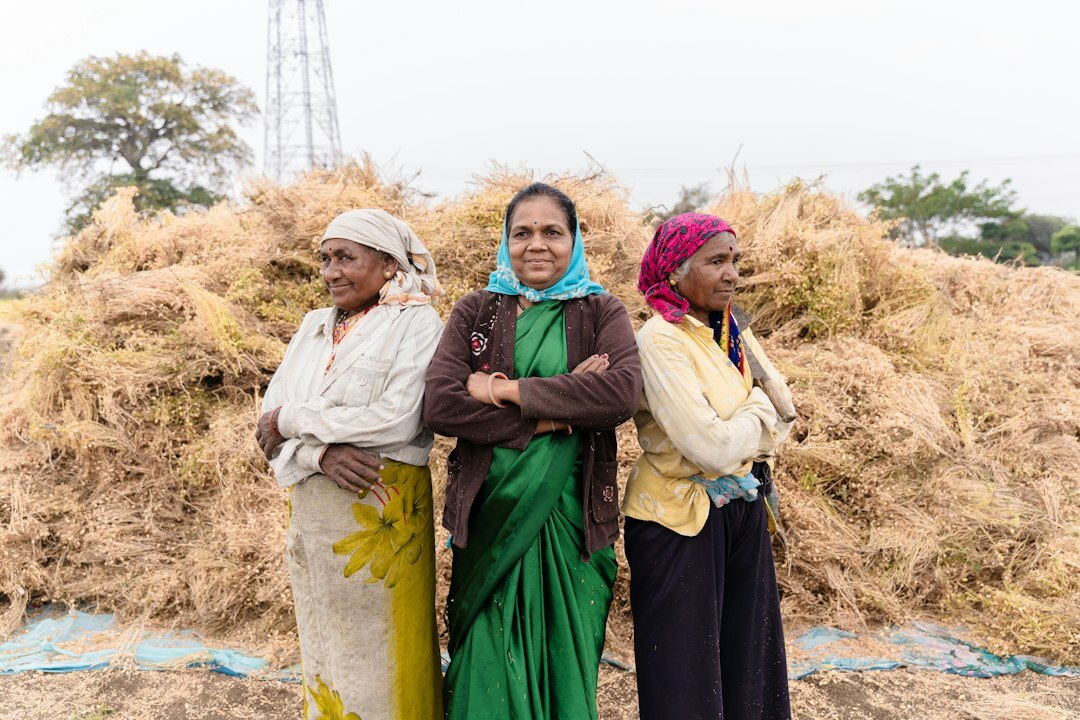 group of young people rural