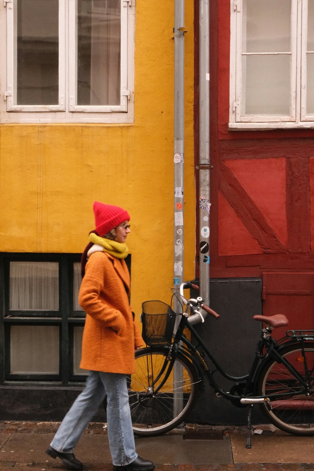 child walking to school in denmark